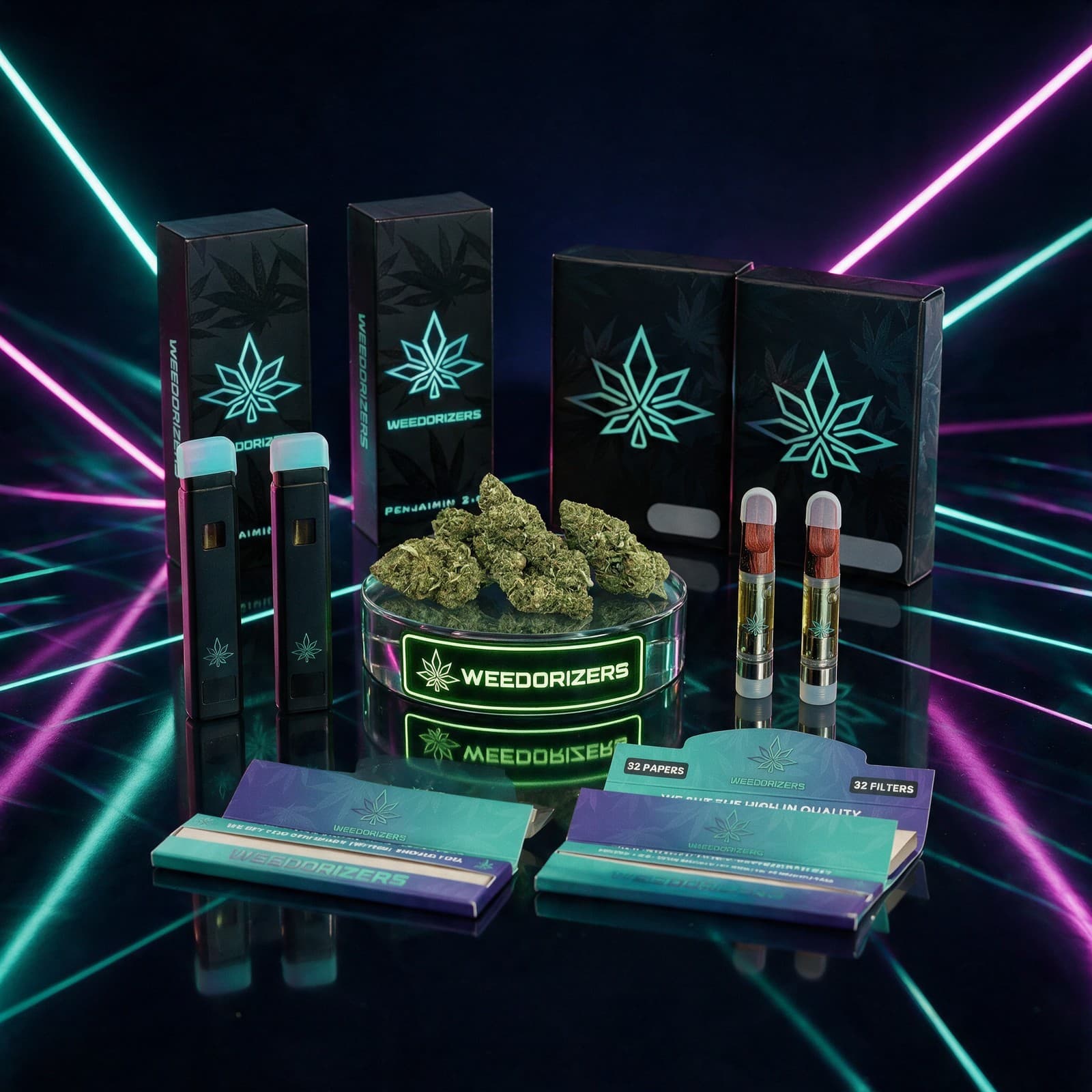Full Spectrum Bundle: 2 Penjamin 2.0, 2 Trippy 1ml, 10g Super Silver Haze, 2 rolling papers